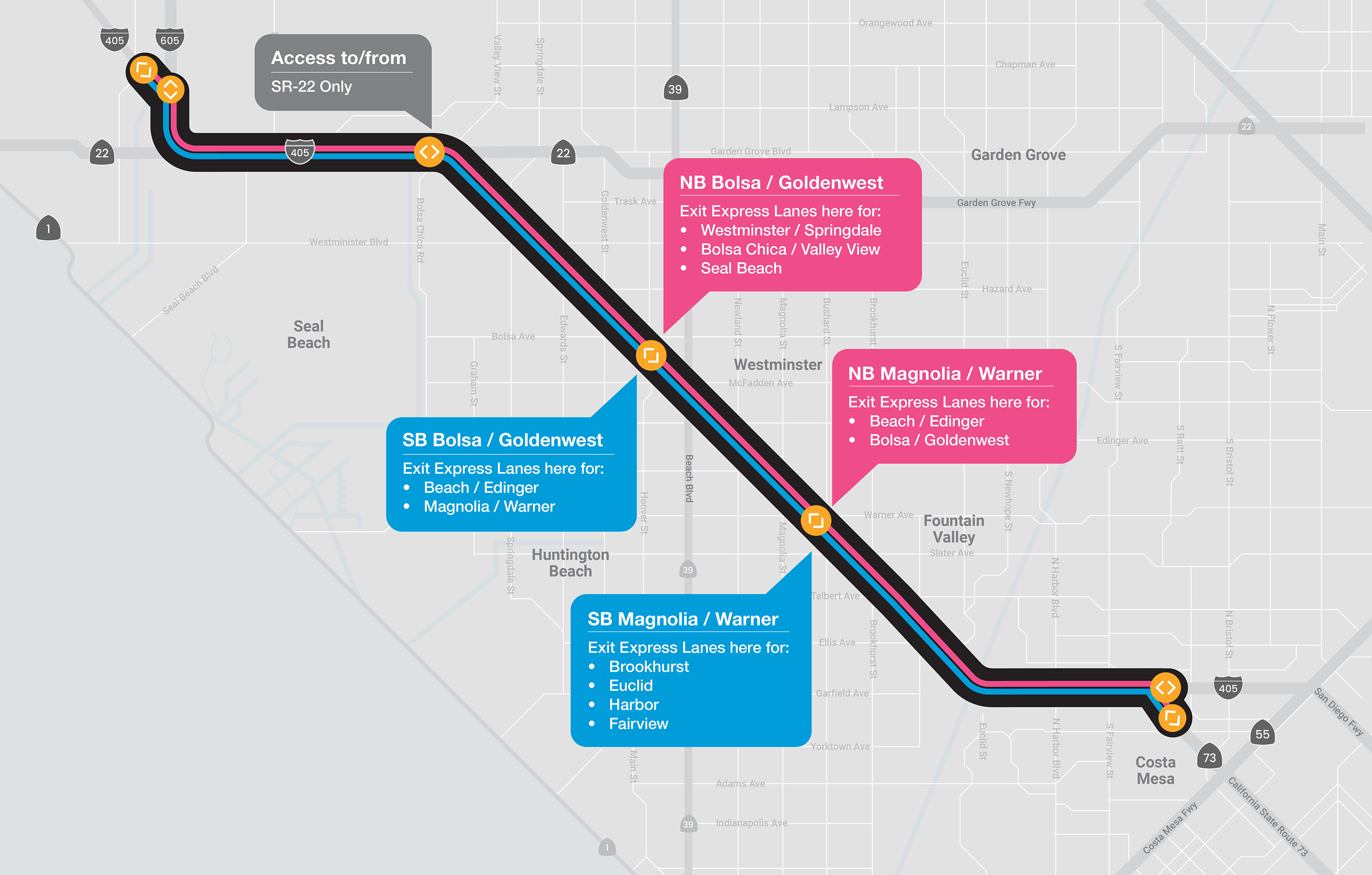405 express lanes map